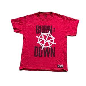 WWE AUTHENTIC SHIRT BURN IT DOWN SIZE LARGE